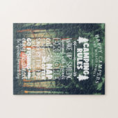 ハッピーキャンパー |家族の名前のキャンプ規則 ジグソーパズル (横)