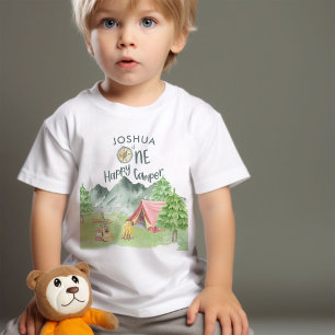 ハッピーキャンパー 誕生日おめでとう 1歳 ベビーTシャツ