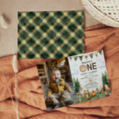 ハッピーキャンパー　１歳の誕生日写真 招待状