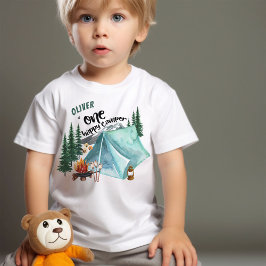 ハッピーキャンパー 1歳の誕生日 ベビーTシャツ