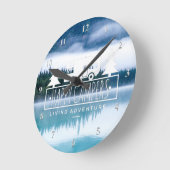 ハッピーキャンパーRVキャンプ |レイクハウスパイン ラウンド壁時計 (傾斜)