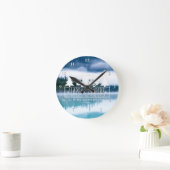 ハッピーキャンパーRVキャンプ |レイクハウスパイン ラウンド壁時計 (ホーム)