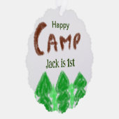 ハッピーキャンピングキャンパー1バースデーキッズ木 オーナメントカード (右)