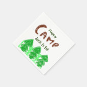 ハッピーキャンピングキャンパー1バースデーキッズ木 スタンダードカクテルナプキン (角)