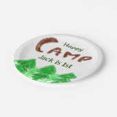 ハッピーキャンピングキャンパー1バースデーキッズ木 ペーパープレート (アングル)