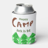 ハッピーキャンピングキャンパー1バースデーキッズ木 缶クーラー (缶正面)