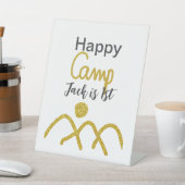 ハッピーキャンピングキャンパー1誕生日キッズ黄金の太陽 台座サイン (インサイチュ)