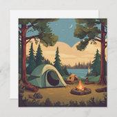ハッピーキャンピングテントアンドキャンプファイヤー シーズンカード (正面/裏面)