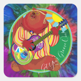 ハッピーキャンピングベアスティッカーズスクエア スクエアシール