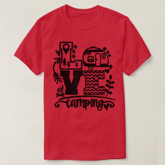 ハッピーキャンピングラブキャンピングライフおもしろいメンズW Tシャツ (デザイン正面)