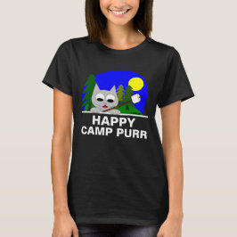 "ハッピーキャンプにゃん" 面白いキャンプの猫Tシャツ Tシャツ