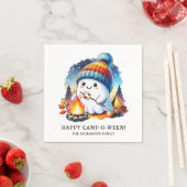 ハッピーキャンプオウィン幽霊キャンピングカスタムハロウィン スタンダードカクテルナプキン (インサイチュ)