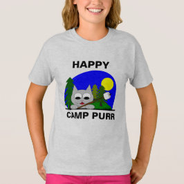ハッピーキャンプ パー おもしろ キャンプ カートゥーン 猫 Tシャツ