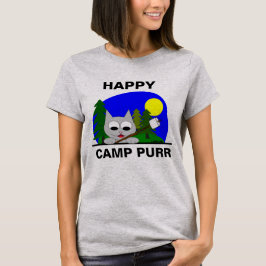 ハッピーキャンプ パー 可愛い キャンパー 猫 Tシャツ