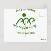 ハッピーキャンプ 緑の山の太陽 1歳の誕生日 ポストカード (裏面)