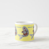 ハッピーキュートなハープシール漫画イラストレーション エスプレッソカップ (正面右)