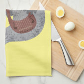 ハッピーキュートなハープシール漫画イラストレーション キッチンタオル (四つ折り)