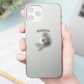 ハッピーキュートなハープシール漫画イラストレーション シール (スマートフォン)