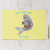 ハッピーキュートなハープシール漫画イラストレーション ペーパーパッド (インサイチュ)