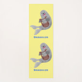 ハッピーキュートなハープシール漫画イラストレーション ヨガマット (正面)