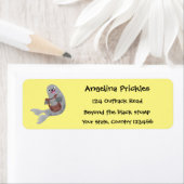 ハッピーキュートなハープシール漫画イラストレーション ラベル (インサイチュ)