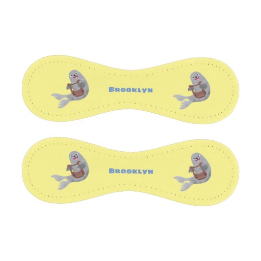 ハッピーキュートなハープシール漫画イラストレーション 野球ボール (パネル)