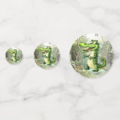 ハッピーキュートなワイルドワニのジャングルの木々美しい コンフェッティ (正面)