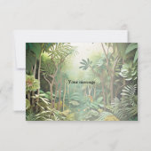 ハッピーキュートなワイルドワニのジャングルの木々美しい サンキューカード (裏面)