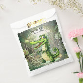 ハッピーキュートなワイルドワニのジャングルの木々美しい フェイバーバッグ (封をした状態)