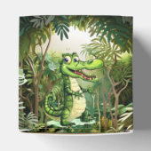 ハッピーキュートなワイルドワニのジャングルの木々美しい フェイバーボックス (上部)