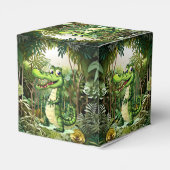 ハッピーキュートなワイルドワニのジャングルの木々美しい フェイバーボックス (裏面サイド)