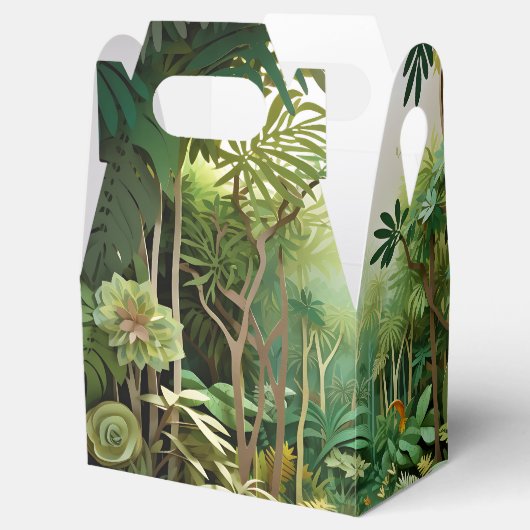 ハッピーキュートなワイルドワニのジャングルの木々美しい フェイバーボックス (オープン)