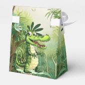 ハッピーキュートなワイルドワニのジャングルの木々美しい フェイバーボックス (裏面サイド)