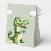 ハッピーキュートなワイルドワニのジャングルの木々美しい フェイバーボックス (裏面サイド)