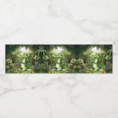 ハッピーキュートなワイルドワニのジャングルの木々美しい ペットボトルラベル (シングルラベル)