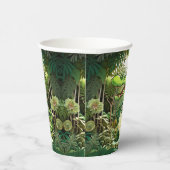 ハッピーキュートなワイルドワニのジャングルの木々美しい 紙コップ (右)