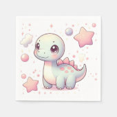 ハッピーキュートな恐竜の赤ちゃんシャワー スタンダードカクテルナプキン (正面)