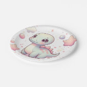 ハッピーキュートな恐竜の赤ちゃんシャワー ペーパープレート (アングル)
