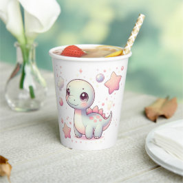 ハッピーキュートな恐竜の赤ちゃんシャワー 紙コップ