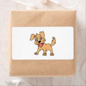 ハッピーキュートな茶色の子犬の舌 ラベル (インサイチュ)