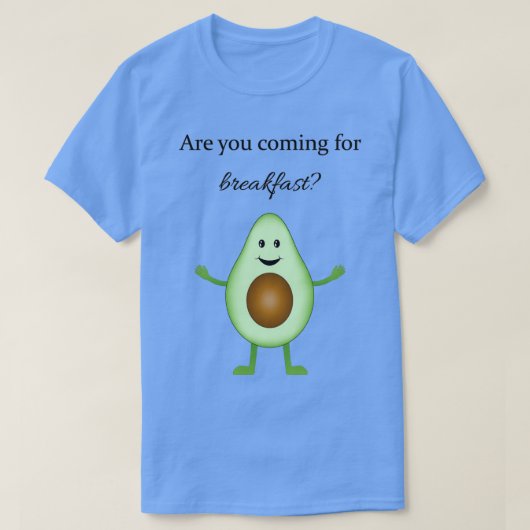 ハッピーキュートグリーンアボカド招待状for Breakfast Tシャツ (デザイン正面)