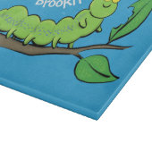 ハッピーキュートグリーンキャタピラーアニメイラストレーション カッティングボード (角)