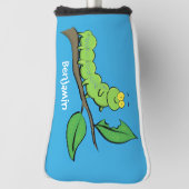 ハッピーキュートグリーンキャタピラーアニメイラストレーション ゴルフヘッドカバー (回転90)