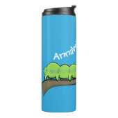 ハッピーキュートグリーンキャタピラーアニメイラストレーション タンブラー (回転左)