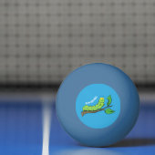 ハッピーキュートグリーンキャタピラーアニメイラストレーション 卓球ボール (ネット)