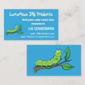 ハッピーキュートグリーンキャタピラーアニメイラストレーション 名刺 (正面/裏面)