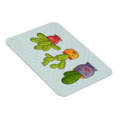 ハッピーキュートサボテンinフラワーポットおもしろいイラストレーション マグネット (右側)