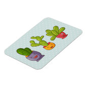 ハッピーキュートサボテンinフラワーポットおもしろいイラストレーション マグネット (左側)