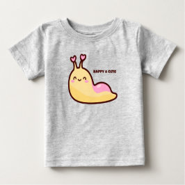 ハッピーキュートスラッグパーソナライズされた文字 ベビーTシャツ