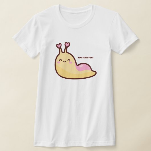 ハッピーキュートスラッグパーソナライズされた文字 Tシャツ (レイダウン)